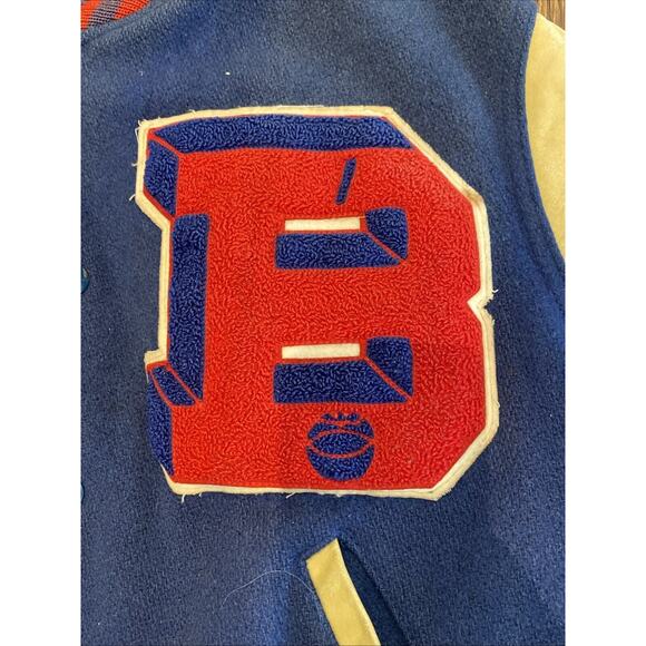 Tecumseh High School IN Letterman Men's Jacket Blue Red & White Size 42 - Picture 2 of 12